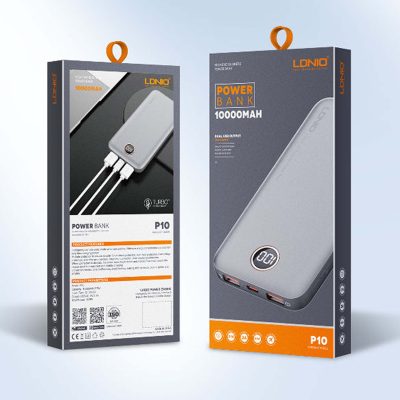 پاوربانک 10000میلی آمپر الدینیو LDNIO PQ10 توان 22.5 وات