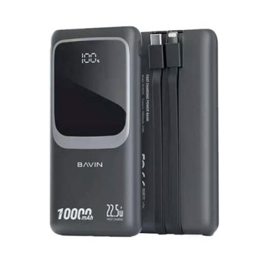 پاوربانک 10000 باوین Bavin PC1029S توان 22.5 وات و کابل متصل